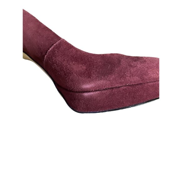 Michael Kors Platform Heals Womens 6M Used Burgundy Suede Heels - Picture 6 of 16